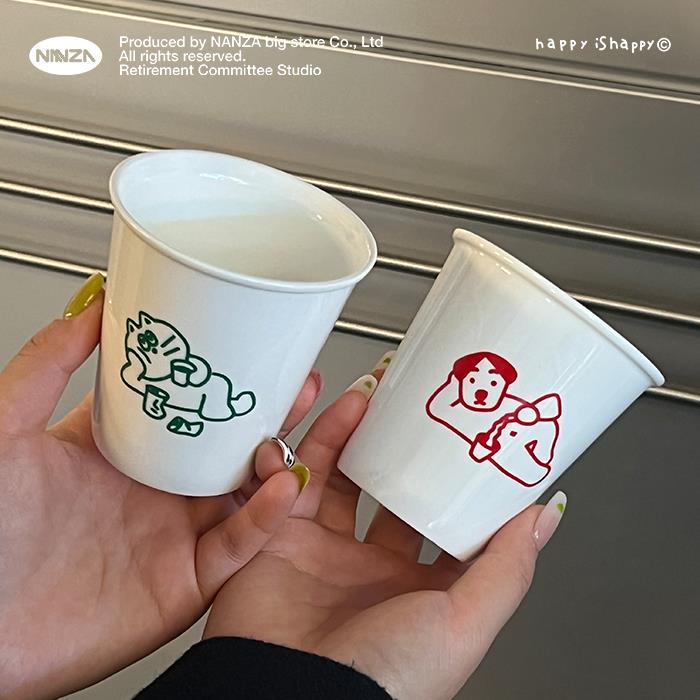 NANZA韩国ins小狗清酒杯马克杯小猫水杯骨瓷杯咖啡杯生日礼物套装