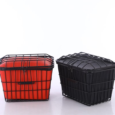 自行车后置书包筐电动车加大后用车篮山地车载宠物前车娄折叠菜篮