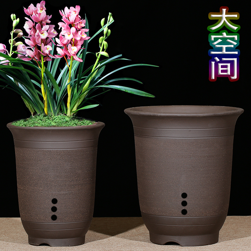 紫砂花盆粗陶盆景盆兰花盆君子兰花盆室内花卉盆栽陶瓷花盆