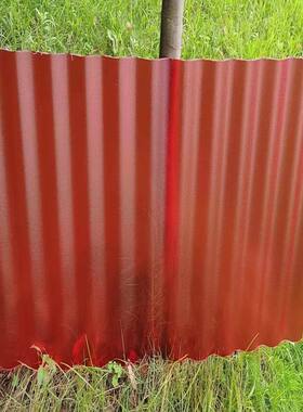 潘通185C红色磨砂半透明PC波浪瓦幕墙阳光板立面装饰波纹板隔断墙