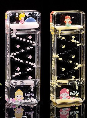 可爱卡通小公主动感滑滑梯减压油滴油漏沙漏桌面摆件儿童生日礼物