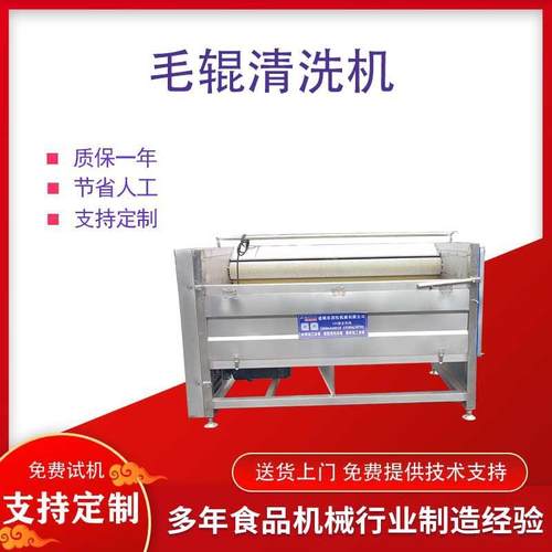 椰枣清洗枇杷叶毛辊清洗机 循环水芦苇叶粽叶喷淋清洗机