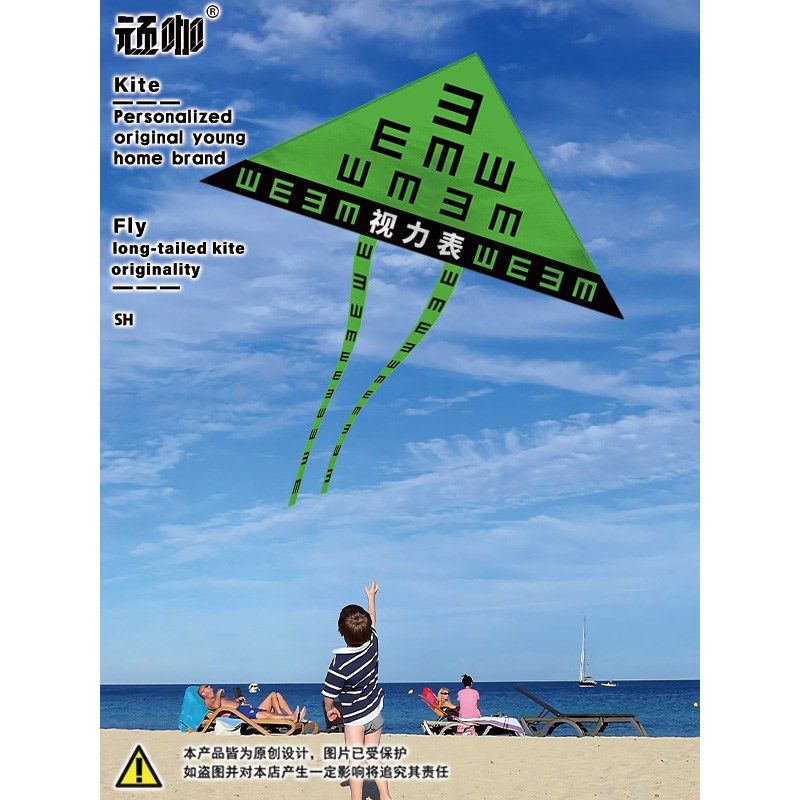 2024年新款风筝 视力表创意简单线轮儿童微风易飞 风筝是会飞的鱼