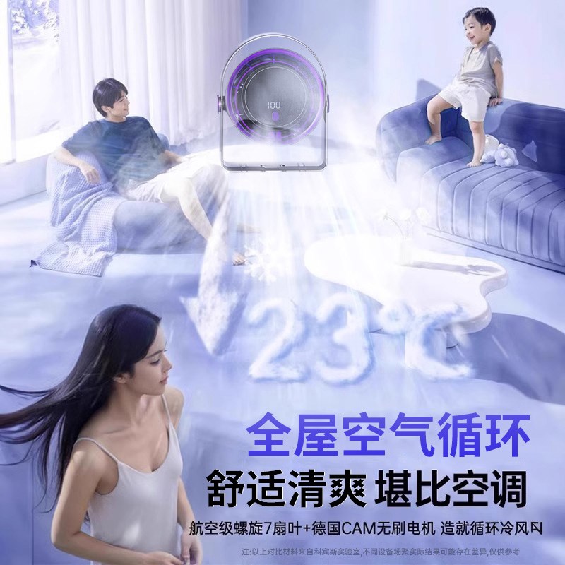 桌面风扇办公室桌上静音制冷小风扇2025新款壁挂式厨房电风扇