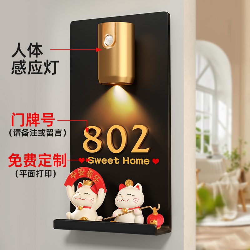 入户门牌号高级感新款门牌号住宅单元门创意门牌号码家用店铺前台