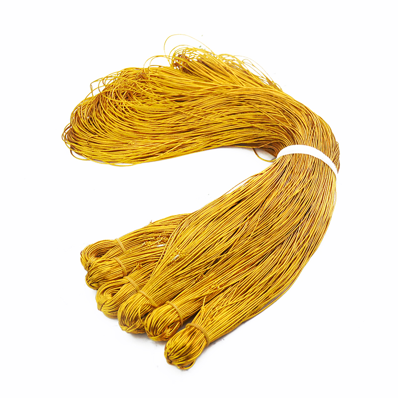 1毫米金丝吊牌线 挂油瓶广告牌装饰金色标签松紧带弹性合格证细绳
