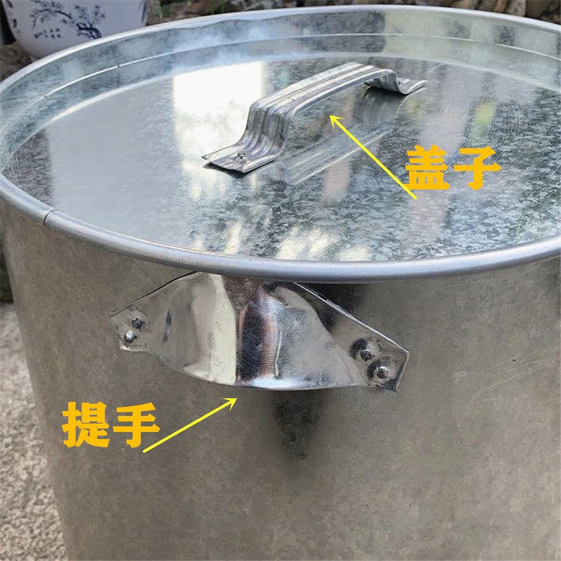 50L加厚水桶镀锌白铁桶铁皮水桶铁桶金属桶直桶提油桶打水井桶