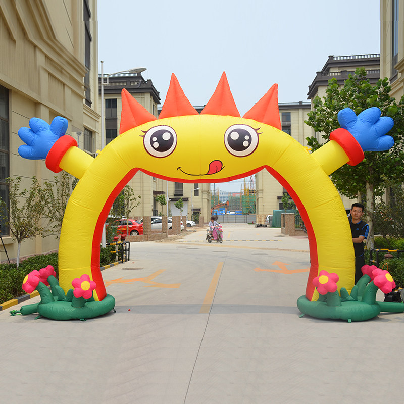 幼儿园充气卡通拱门毕业开业假期培训班气模活动庆典彩虹门