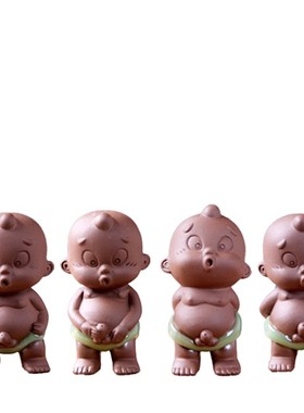 创意家居装饰品小摆件客厅摆设陶瓷精品茶宠喷水礼物紫砂趣味尿童