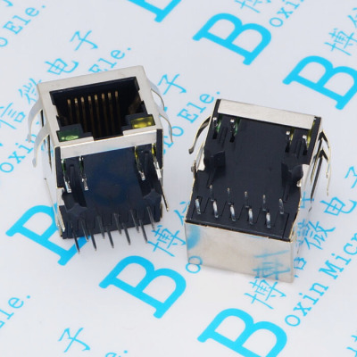 HR911130C HY911130C 带灯带弹片 RJ45千兆网口 卧式滤波器