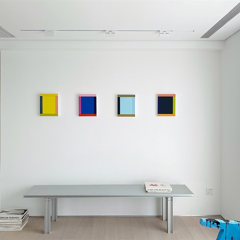北欧极简色块客厅组合装饰画色彩碰撞创意沙发背景墙面壁挂画多联图片