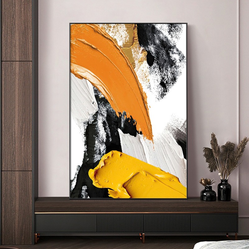 色块玄关抽象装饰画艺术客厅落地画沙发背景墙挂画大幅走廊过道壁图片