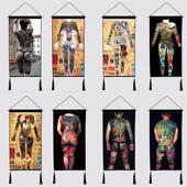 纹身店挂毯挂布大满背刺青毛绒45 80cm客厅店背景布墙壁装 饰布