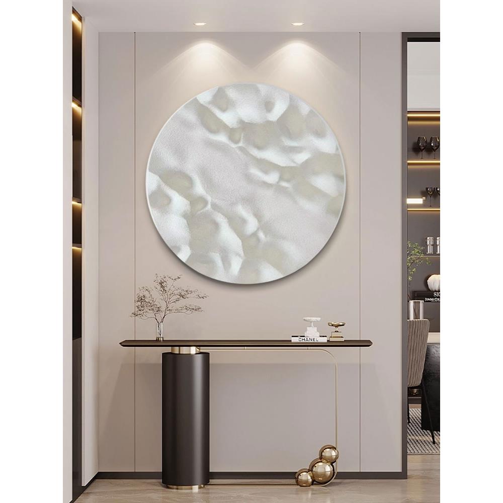 圆形装饰画入户玄关3d立体浮雕挂画高档大气客厅餐厅木雕抽象壁画图片