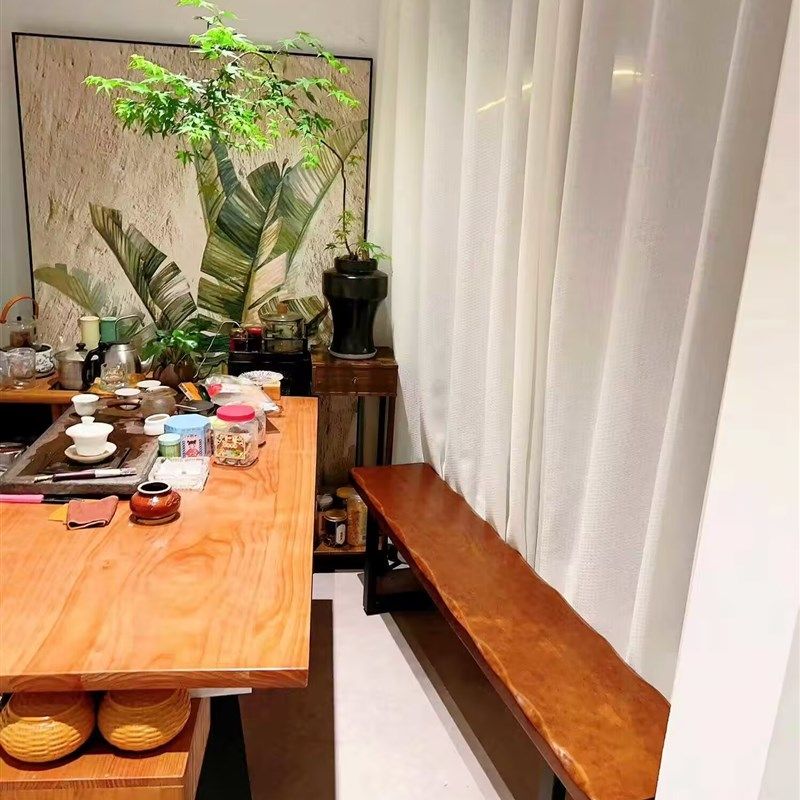 实木茶椅长条凳现长椅子长条板凳客厅阳台休闲椅休息凳