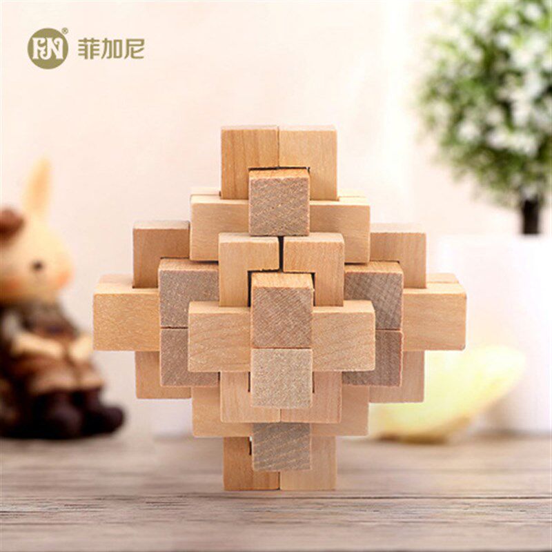儿童益智早教木质孔明锁智力解锁木制榫木鲁班锁礼品,玩具/童车/益智/积木/模型,解锁/解环玩具,淘宝优惠券,粉丝福利购,淘宝优惠卷