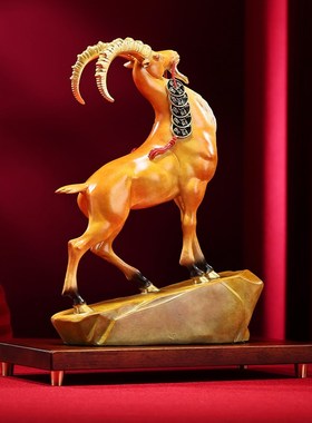 彩铜《领头羊》生肖羊家居客厅办公室桌面乔迁业礼品摆设