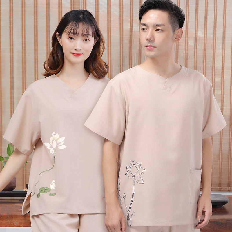 合逸衣 男女麻汗蒸服 中洗浴按摩服 加大居浴服