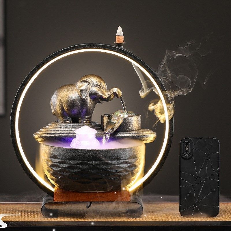 饰循环鱼缸造景招财生财流水茶几流水喷泉