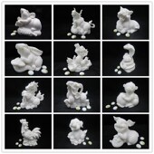 十二生肖属相鼠牛虎兔龙蛇马羊猴鸡狗猪仿汉白玉石雕动物新款