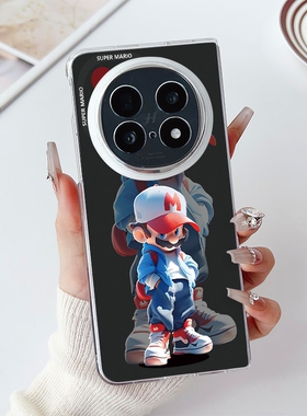 适用新款oppofindn5手机壳黑色潮酷马里奥卡通创意超薄全包防摔折叠屏保护套男女款小众高级感简约