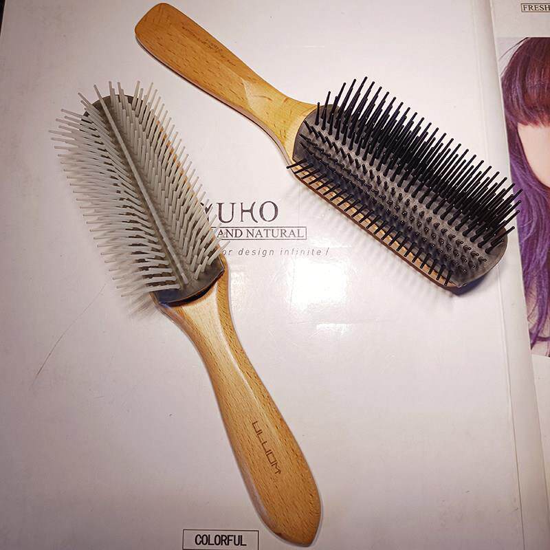 专业发型师九排梳九行梳卷发女士蓬松发廊专用吹风造型内扣排骨梳