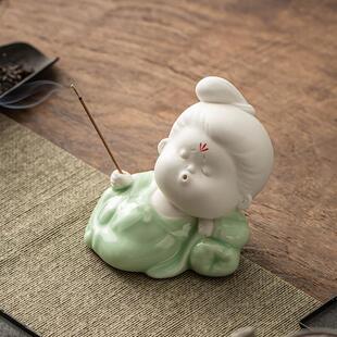 久造陶瓷中国风创意小宫娥唐仕女陶瓷摆件家居客厅书房古典小饰品