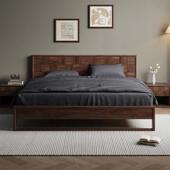 独家森活 揽月榻 北美黑胡桃木双人床实木床1.5m1.8m床主卧大床