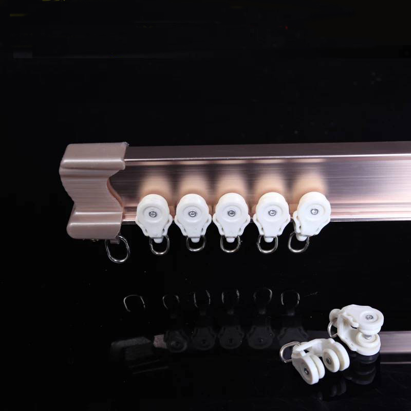 可弯曲铝合金弯轨L型U型转角飘窗窗帘配件轨道直轨路轨导轨罗马杆