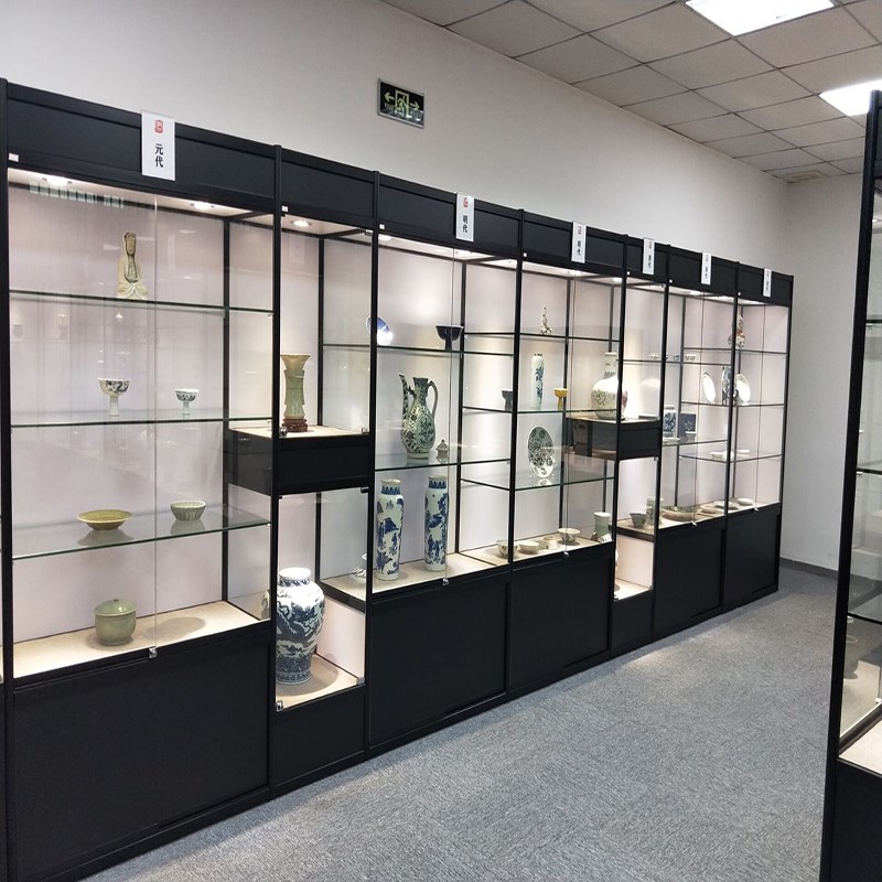 古董收藏柜玻璃高柜工艺品展示架立式古董展示柜瓷器摆件陈列柜子