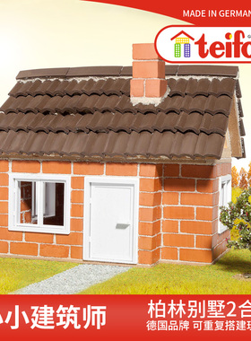 德国teifoc柏林别墅2合1儿童泥瓦匠盖房子玩具建筑模型DIY小屋