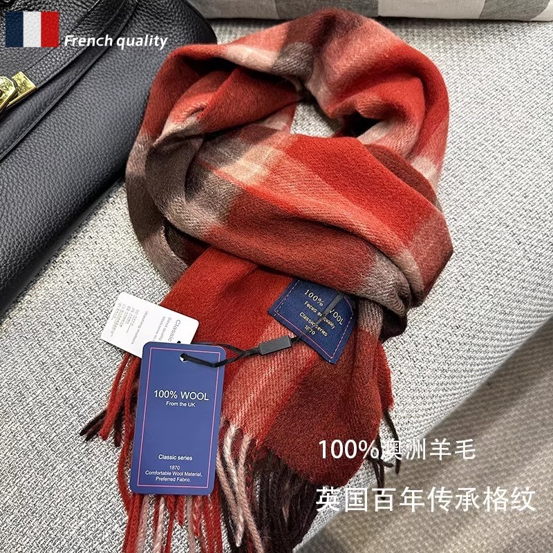 法国复古格纹礼物100%澳洲羊毛红色格子围巾女冬季圣诞保暖围脖男,服饰配件/皮带/帽子/围巾,围巾/丝巾/披肩,淘宝优惠券,粉丝福利购,淘宝优惠卷