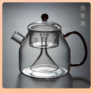 9QXC电陶炉茶炉玻璃蒸汽煮茶器黑茶煮茶壶普洱茶具套装 烧水蒸茶壶