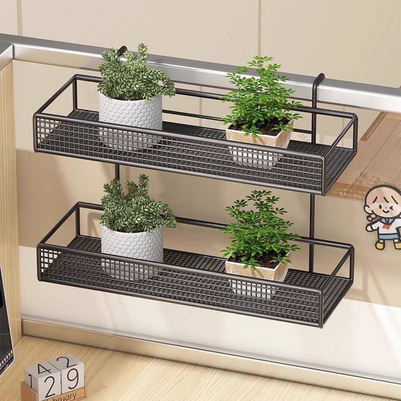 悬挂式置物架办公室挂篮工位屏风多层收纳办公桌隔板上免安装