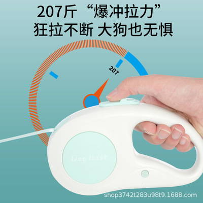 狗狗牵引绳可伸缩多功能可调节家用弹力反光猫狗链子中大型犬通用