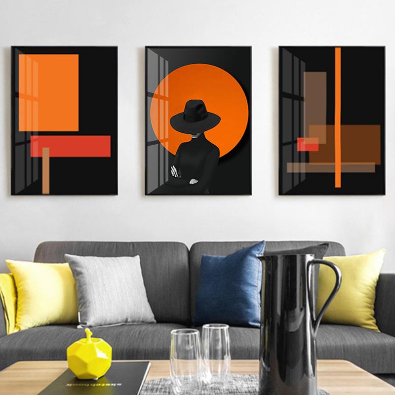 联后现廊代抽象MY-H0506客厅装饰画轻奢沙发背景三画卧室玄关走样