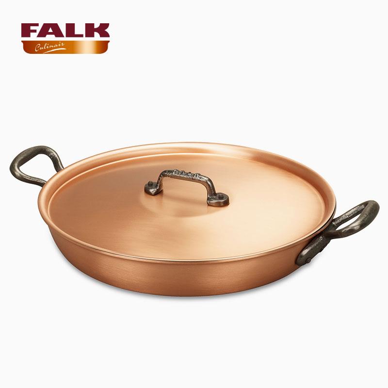 比利时进口Falk铜制双耳平底牛排煎锅 烤箱用烤盘烤肉焗饭盘加厚