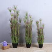 斯堪 纳维亚模拟植物水竹草盆栽紫绿草大型草室内花卉装 饰假花绿
