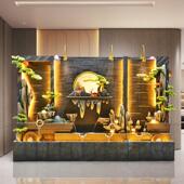 假山流水喷泉屏风水景别墅招财流水墙酒店户外庭院落地水幕墙摆件