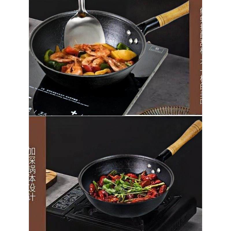 鲁川铸铁锅，老式家用小奶锅，开锅，无涂层传统纯铸锅