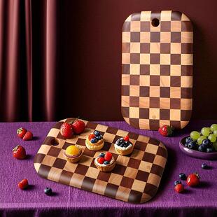 原森太棋盘格小菜板水果切板案板抗菌防霉家用砧板宝宝辅食板粘板