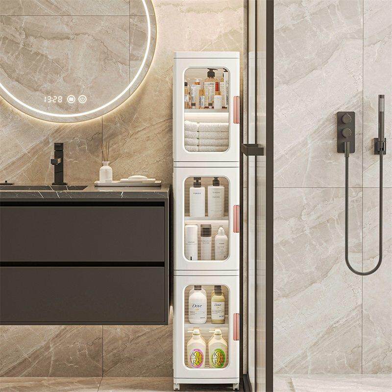 化妆室置物架浴室夹缝柜洗手间收纳柜厕所收纳柜马桶侧边柜窄落地