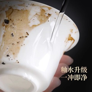 高端白瓷功夫茶具套装 新款 轻奢盖碗茶杯家用陶瓷泡茶整套简约