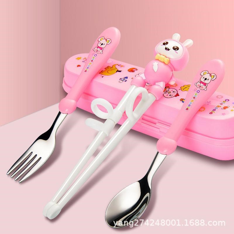 卡通兔儿童筷子训练宝宝男女孩学习辅助练习筷小孩家用一段三岁