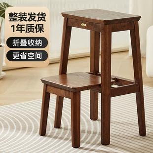 实木梯物凳家用折叠梯登高楼梯人加厚字梯凳子梯椅两DZ86027用梯