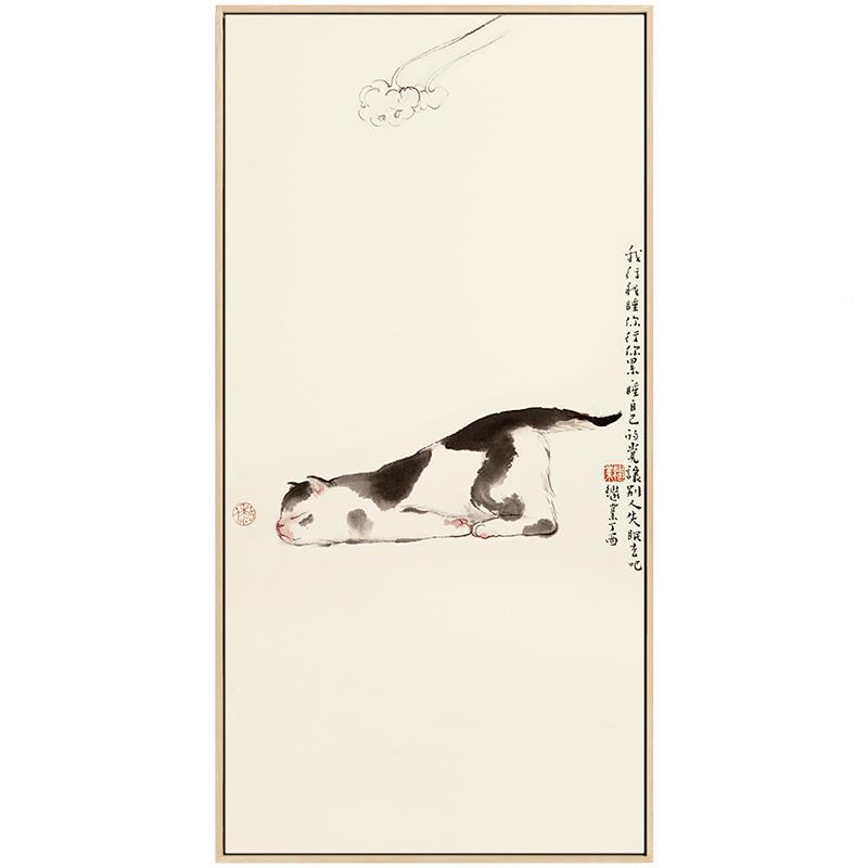 薛继业x仟映画 新中式关装饰象画沙发背景墙挂玄1040画壁水墨画狗图片