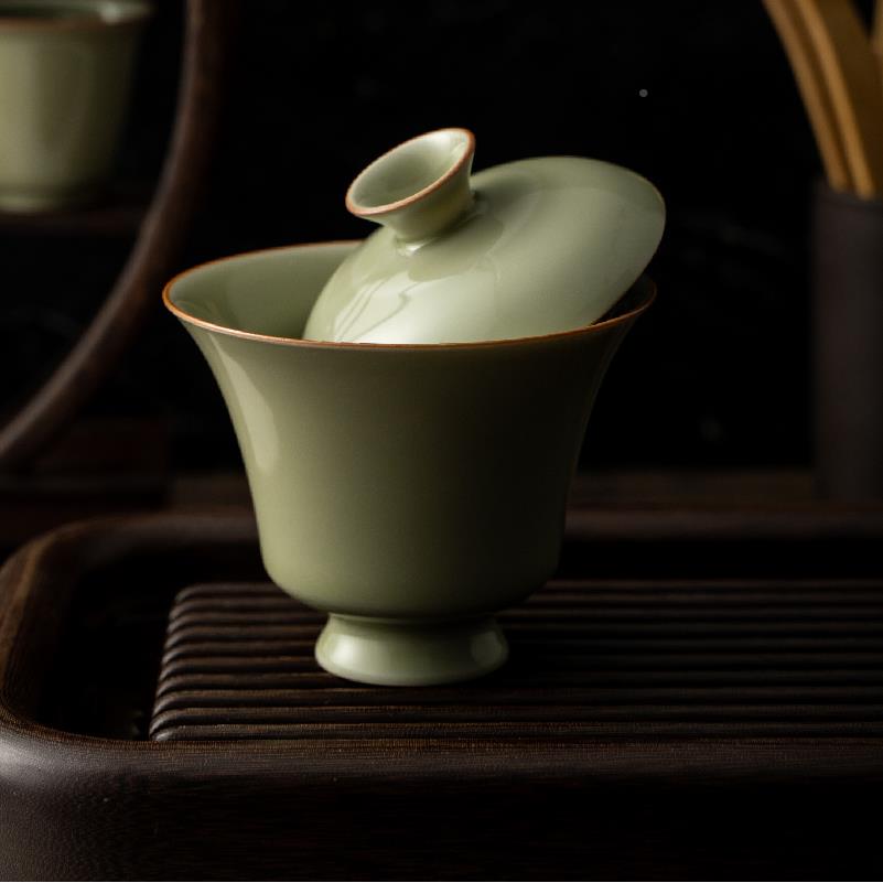 茶玉堂窑杯盖碗茶组玉堂窑合开片可养具主人泡茶壶陶瓷品茗杯家用