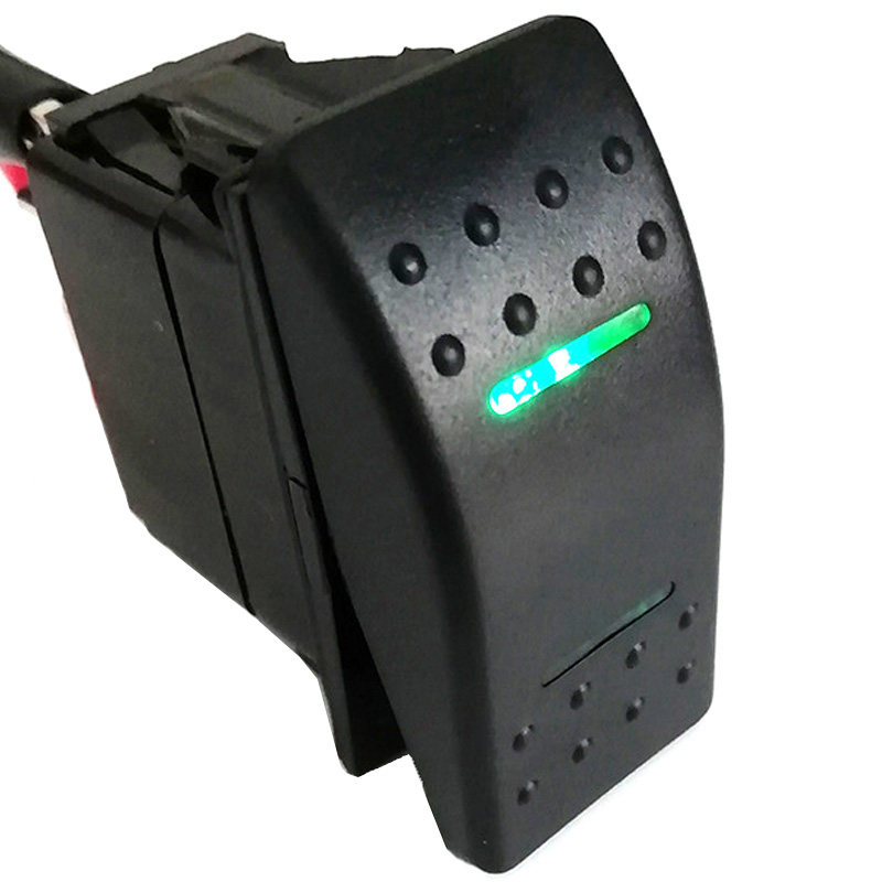 24V改装汽车开关船形翘板雾灯绿三档自锁12v众泰一汽JEEP通用新品