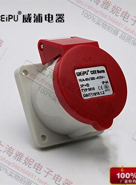 威浦(WEIPU)工业插头 插座 连接器 TYP5618 16A4芯 暗装直式插座