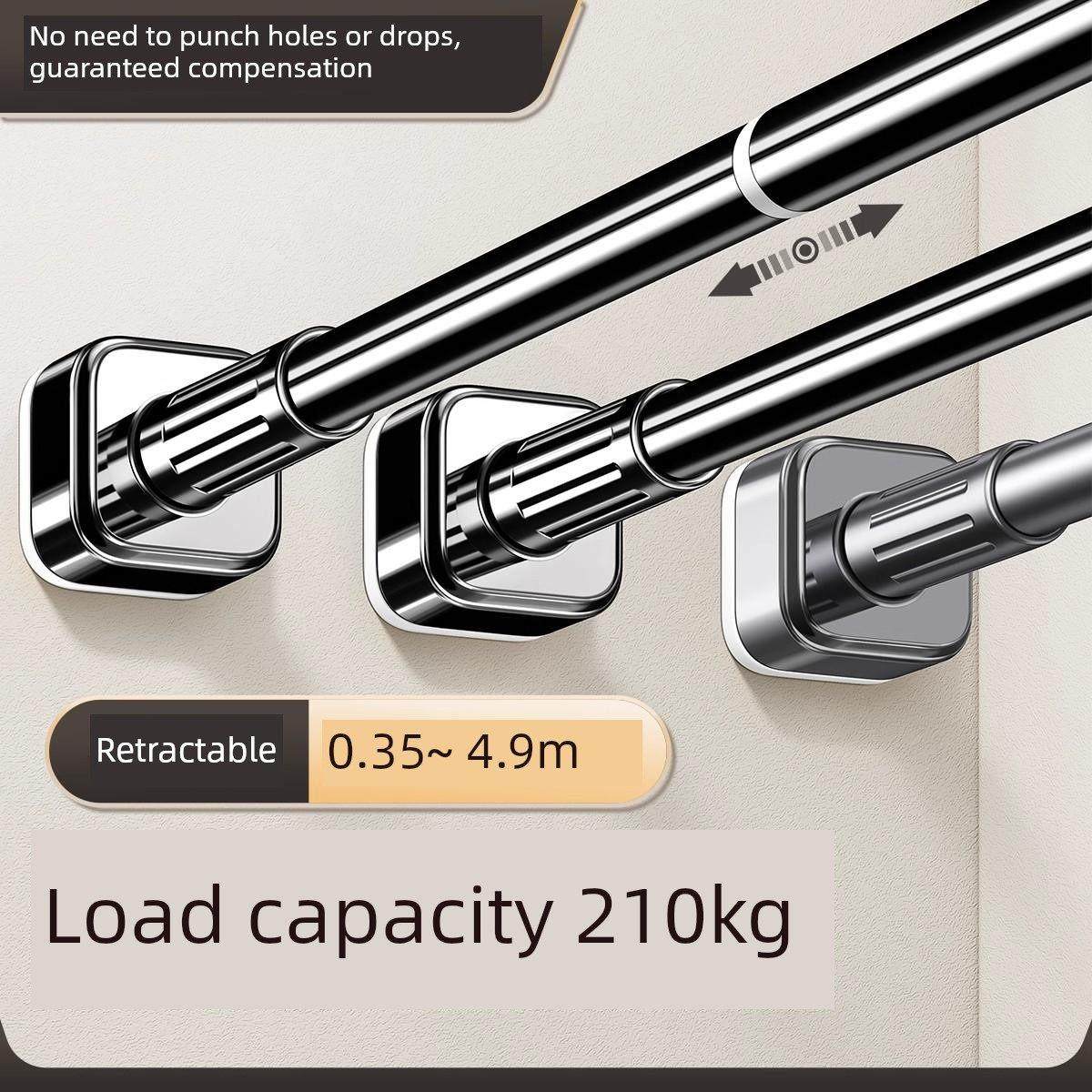 德国伸缩杆晾衣杆无冲孔窗帘衣柜支柱浴室无钉支撑架悬挂浴帘杆,家庭/个人清洁工具,浴帘杆,淘宝优惠券,粉丝福利购,淘宝优惠卷